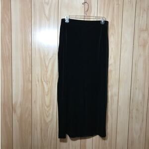 Avenue Black Velvety Maxi Pencil Skirt 14" Slit 14/16